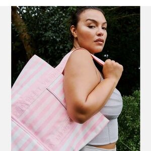 NWT Victoria's Secret Pink Stripe Cooler, Insulated Tote Bag